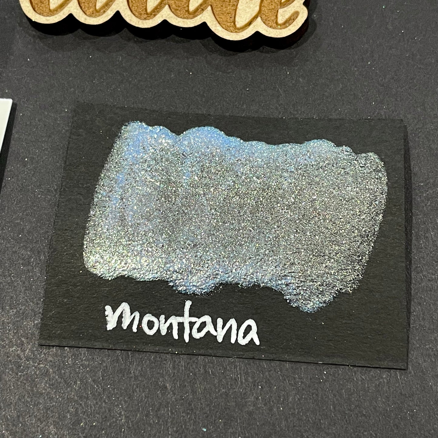 Montana blue Half pan Bling Bling Handmade shimmer watercolor paints