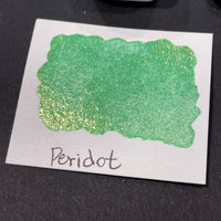 Peridot green Half pan Bling Bling Handmade shimmer watercolor paints