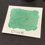Olivine green Half pan Bling Bling Handmade shimmer watercolor paints