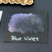 Blue Violet purple Half pan Bling Bling Handmade shimmer watercolor paints