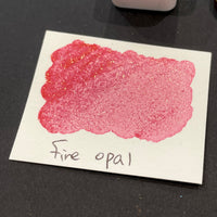 Fire Opal red Half pan Bling Bling Handmade shimmer watercolor paints