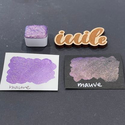 Last Chance! Mauve purple Half pan Bling Bling Handmade shimmer watercolor paints