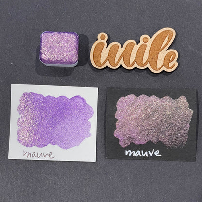 Last Chance! Mauve purple Half pan Bling Bling Handmade shimmer watercolor paints