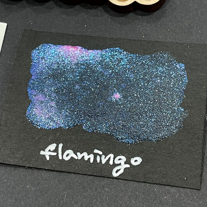 Last Chance! Flamingo pink Half pan Bling Bling Handmade shimmer watercolor paints