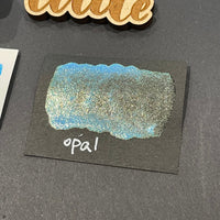 Opal teal Half pan Bling Bling Handmade shimmer watercolor paints
