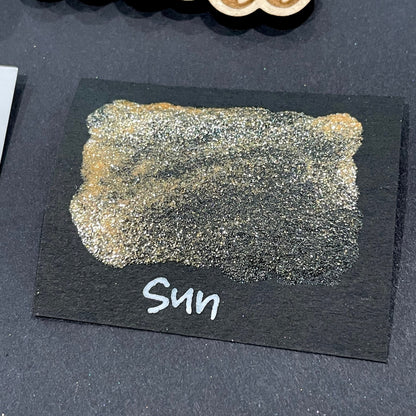 Last Chance! Sun orange Half pan Bling Bling Handmade shimmer watercolor paints