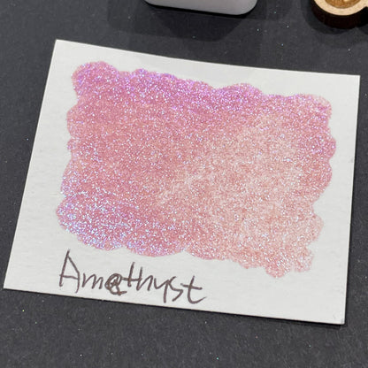 Amethyst purple Half pan Bling Bling Handmade Color Shift shimmer watercolor paints