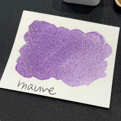 Last Chance! Mauve purple Half pan Bling Bling Handmade shimmer watercolor paints
