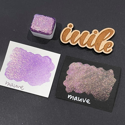 Last Chance! Mauve purple Half pan Bling Bling Handmade shimmer watercolor paints