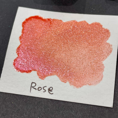Rose orange Half pan Bling Bling Handmade Color Shift shimmer watercolor paints