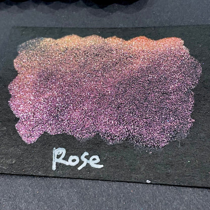 Rose orange Half pan Bling Bling Handmade Color Shift shimmer watercolor paints