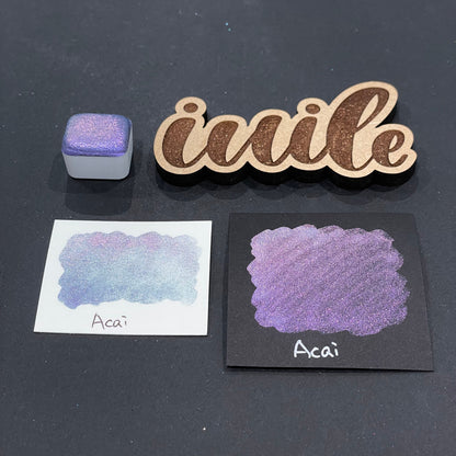 Acai purple Half pan Fruits Basket Colorshift Handmade shimmer watercolor paints