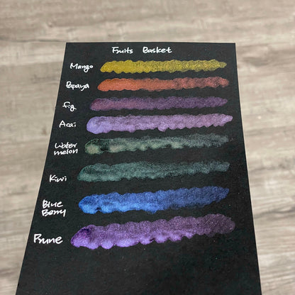 Button Fruits Basket set handmade colorshift watercolor paint