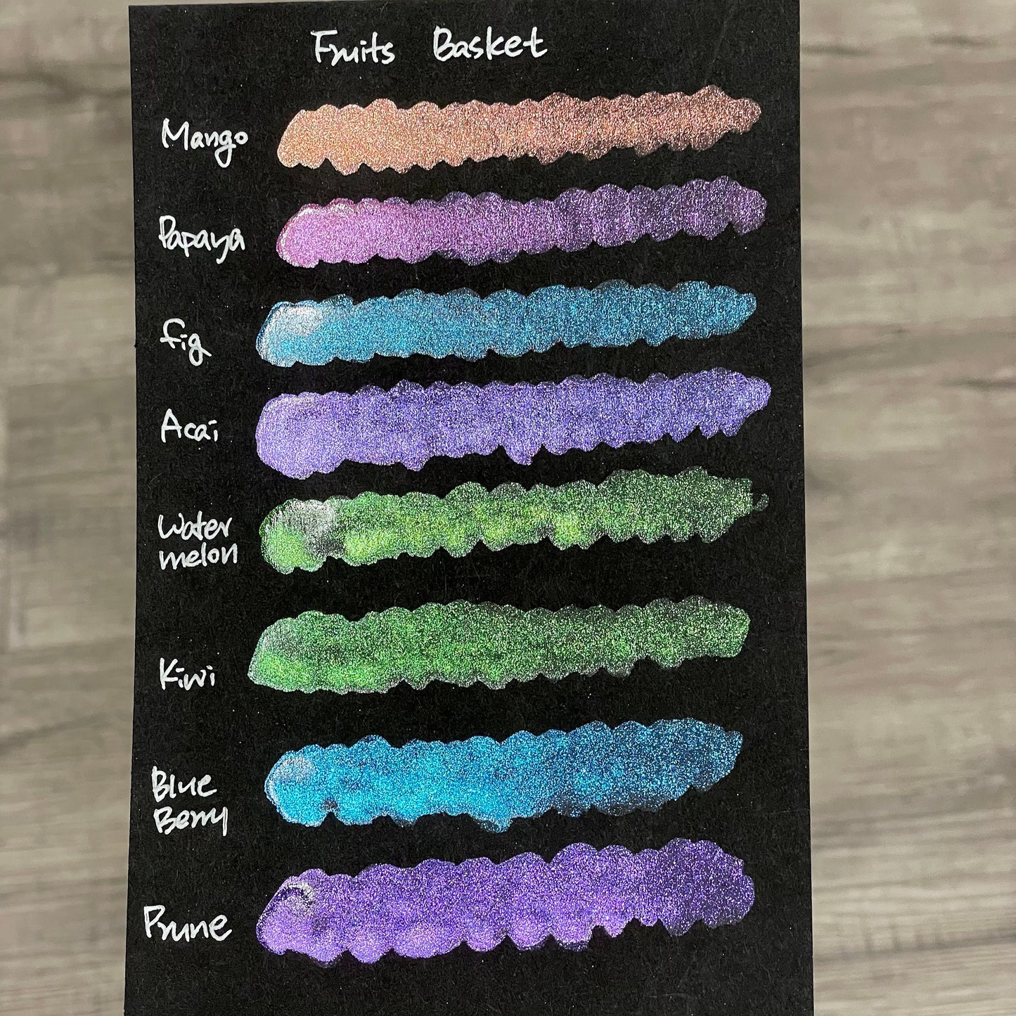 Fruits Basket quarter set handmade color shift glittery watercolor paint