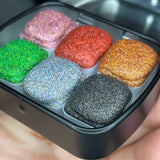 Galaxy set for Handmade Chunky Holo glitter watercolor paints half pans in Tin case