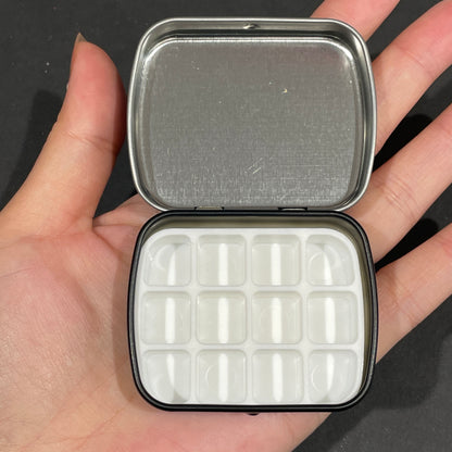 Empty 12 grid watercolor paint travel Palette (tin case is not included)