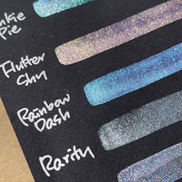 Button Unicorn set colorshift holo mica glittery watercolor paints